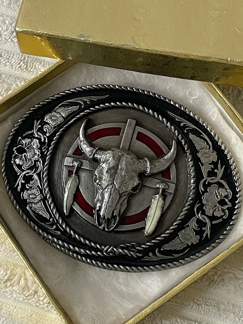 1991 Vintage Siskiyou Co. pewter belt buckle